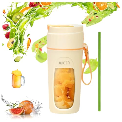 Exprimidor de separación automática, exprimidor portátil con pajita, exprimidor recargable de verduras y frutas, exprimidor eléctrico de cítricos, exprimidor eléctrico portátil fácil de limpiar para