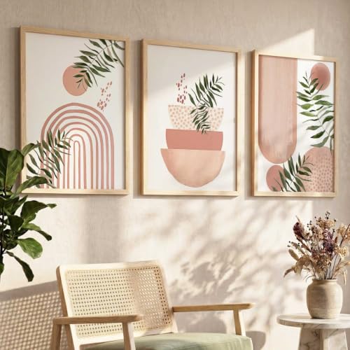 Image of kotart Painting Boho Wall Art Home Decoration Paintings With Frame For Living Room Bed Room Hotel Wall Decor Digital Reprint Set of 3 (20x30 Inch)