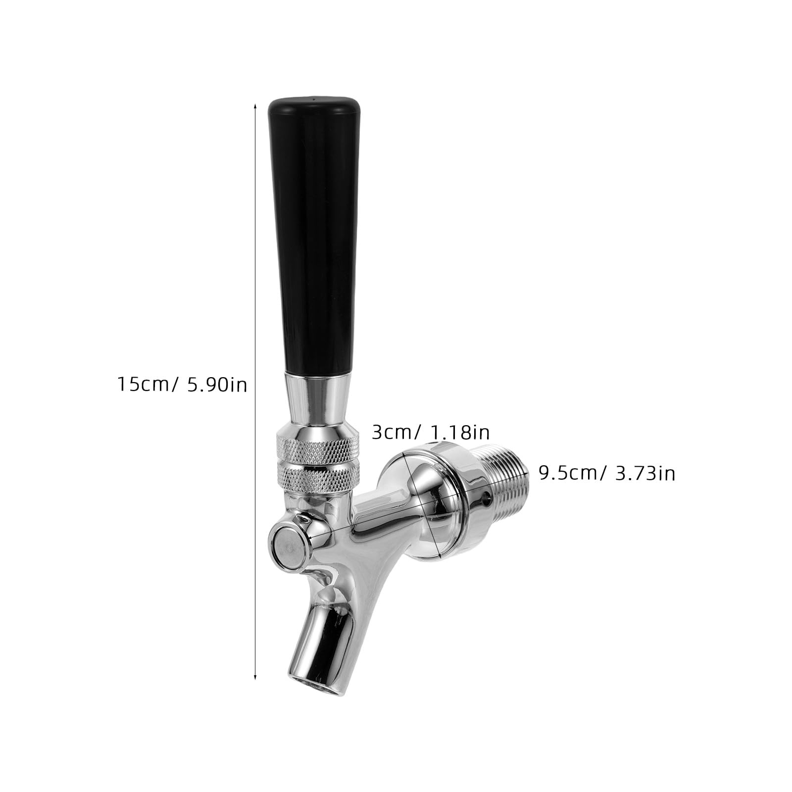 Angoily Grifo de cerveza para torre Kegerator: grifo de acero inoxidable para dispensador de bebidas - Repuesto para grifo de cerveza Pieza de repuesto para Kegerator