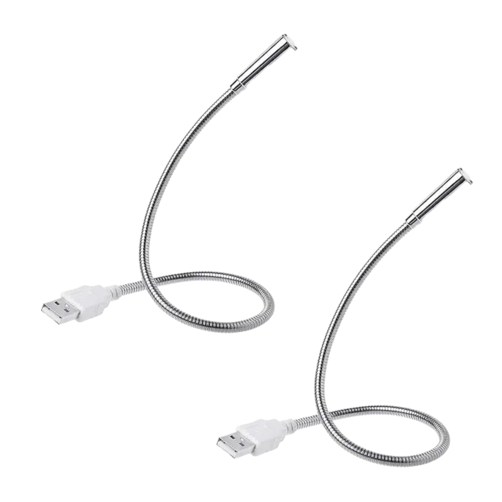 2Pcs Silver USB Flexible Light Gooseneck Led Glowing Lamp Laptop Computers Studying for Office Working Writing Reading Accessories Desk Lamps Office Adjustable Led, Desk Lamps, Lamps and Shades