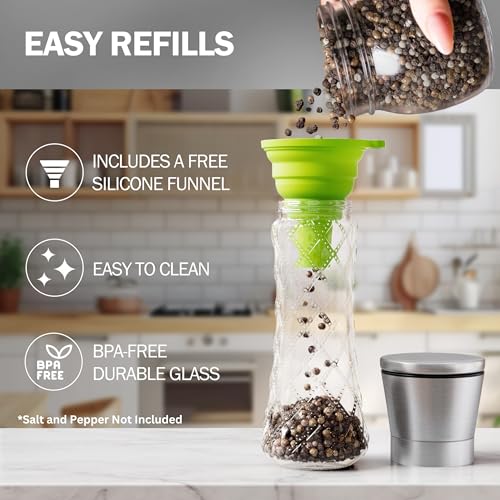 image for Home EC Original Stainless Steel Sea Salt and Pepper Grinder Set of 2 