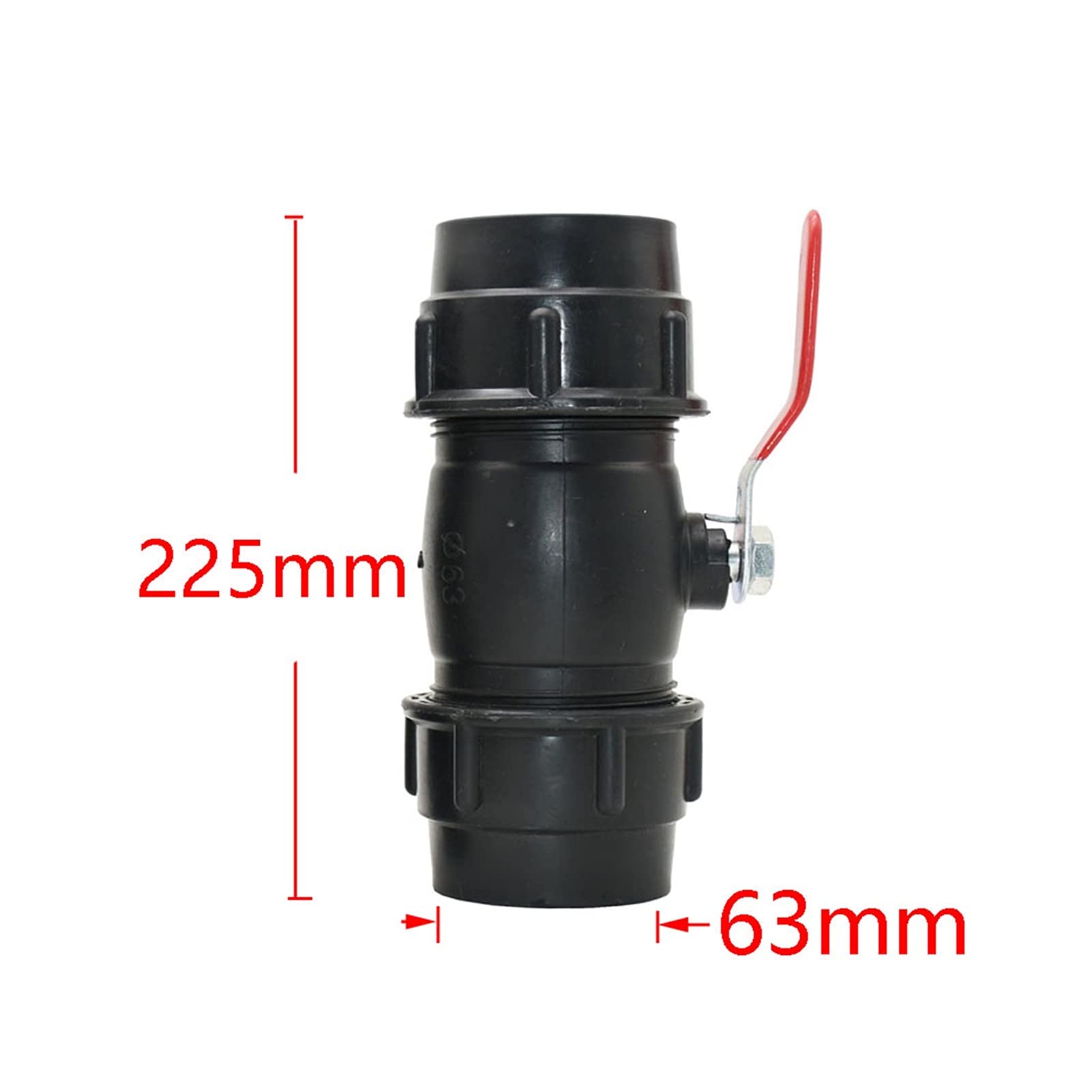 Adaptador de conector de manguera 20/25/32/40 / 50 / 63mm Tubería de agua plástica Conector rápido Válvula de bola Válvula de metal Faucet EDUCACIÓN FÍSICA Accesorios de válvulas de tubería