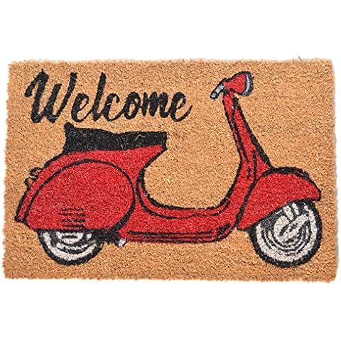 WELCOME Natural Fibre Doormat with Rubber Base Cover