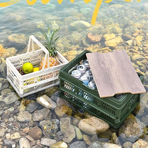 Caisse de camping pliable avec couvercle empilable pour le rangement - 7