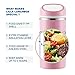 Lille Stackable Stainless Steel Thermal Compartment Lunch/Snack Box, 3-Tier Insulated Bento/Food Container with Lunch Bag & Foldable Spoon, Smart Diet, Weight Control, 43 OZ, Pink