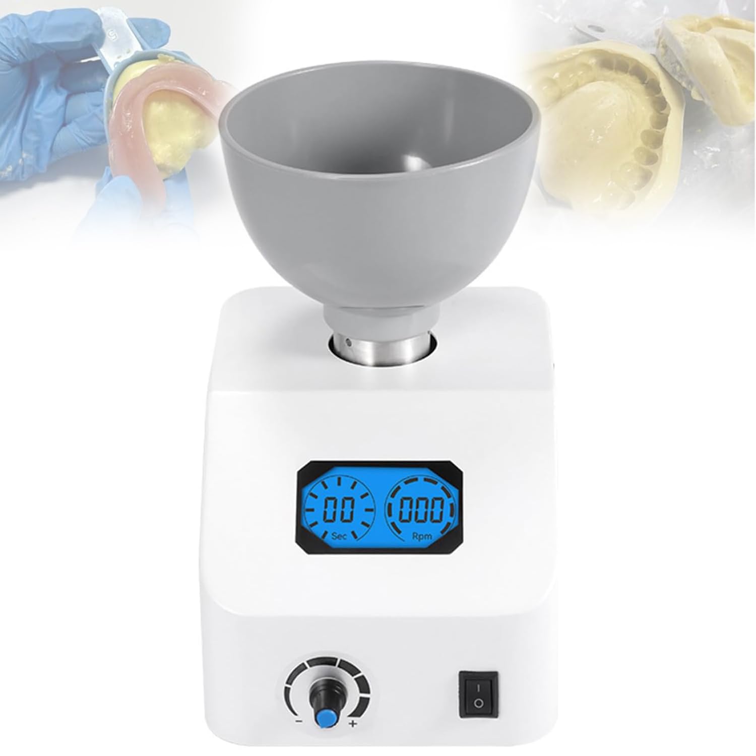 Miscelatore per Macinazione Gesso Dentale, Miscelatore Automatico per Alginato 0-300 Giri/min, Miscelazione di Materiali per Impronte di Alginato E Gesso, capacità Mista 100-700 Ml