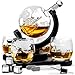 Whisiskey - Decantador Whisky - Jarra Whisky – Globo Terragueo – 900 ml – Con 4 Piedras Whisky, 4 Vasos Cristal y Pitorro – Regalo para Hombres – Whiskey Garrafa