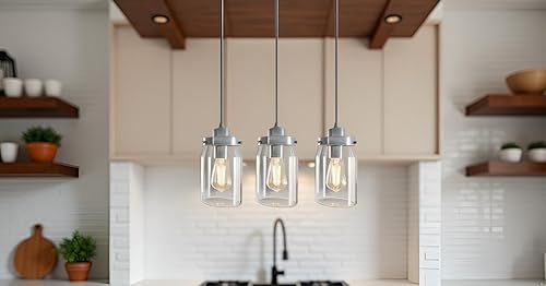 Miniatura 7 de Aspen Creative 23114-3 - Pantalla de vidrio de repuesto para ventilador de techo transparente contemporáneo, 2-5/8 pulgadas, 3-5/8 pulgadas de