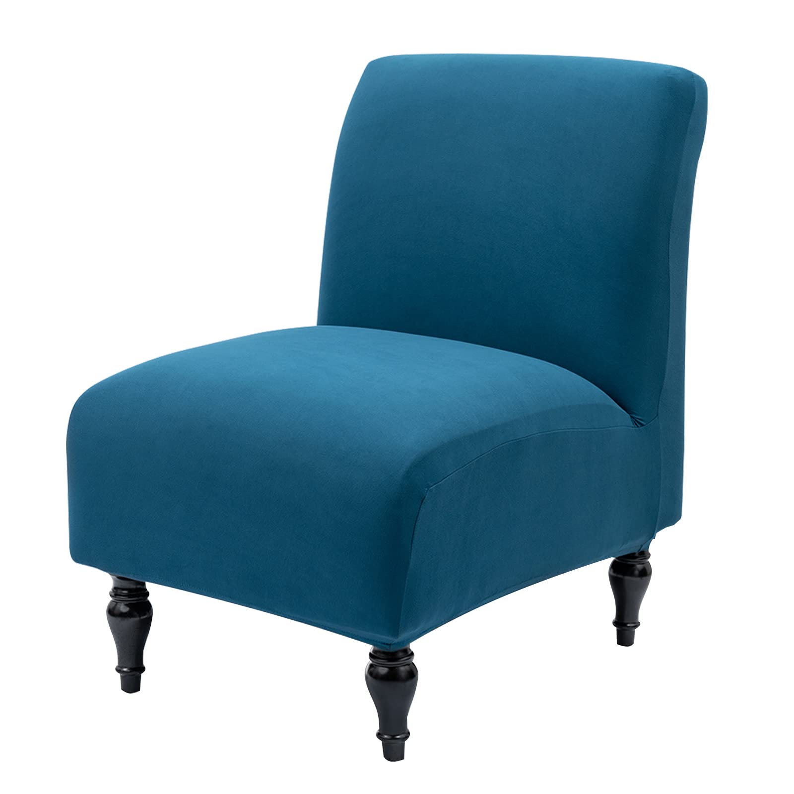 Iauddy Armless Accent Slipper Chair Cover Slipcover,Stretch Spandex Removable Jacquard Non-Slip Silp Cover for Accent Chair Without Arms Furniture