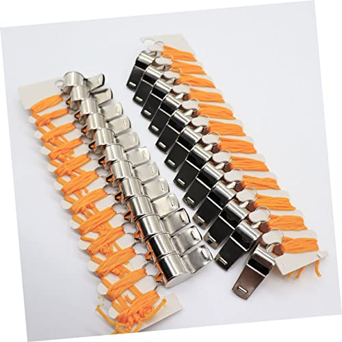 12 silbatos de metal con cuerda para eventos y deportes miniatura 6