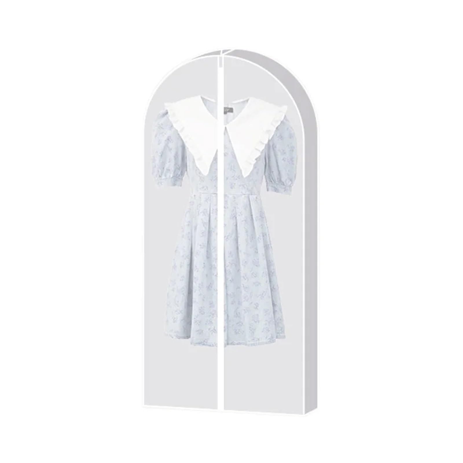 clothes dust bag Three Dimensional Clothes Dust Cover Home Hanging Bag Thickened Down Jacket Storage for home(WHITE,60x130cm)