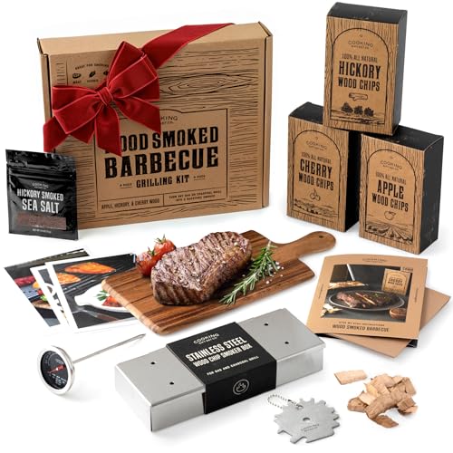 Deluxe Smoker Box for Gas Grilling - Complete BBQ Smoker Box Kit with Wood Chips