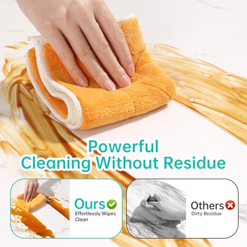 Image of JOYMOOP Microfiber Cleaning Cloth 10 inch x 10 inch, Mixed Color Kitchen Towels, Reusable Dish Towels for Kitchen Drying, Washable Dish Rags for Washing Dishes, Absorbent Lint Free Cleaning Cloths, 5 Pack