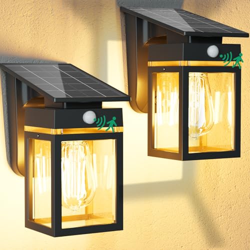 Cybrasc 2 Pack Solar Porch Lights Outdoor, Dusk to Dawn