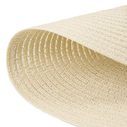 Image of SHACOS Round Braided Placemats Set of 6 Round Table Place Mats for Dining Tables 15 inch (Cream, 6)
