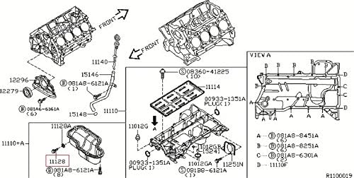 Infiniti 11128-01M0B, Engine Oil Drain Plug