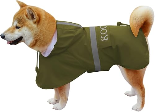 Impermeable para perros grandes para mascotas, poncho impermeable para perros medianos y grandes, chaqueta de ropa (2XL, verde)