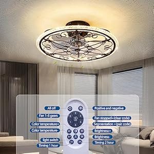 HuixuTe Caged Ceiling Fan with Lights Remote Control, 6 Speeds Farmhouse Industrial Ceiling Fan, Retro Ceiling Fan with Light for Kitchen Bedroom Living Room HuixuTe Caged Ceiling Fan with Lights Remote Control 6 Speeds Farmhouse Industrial Ceiling Fan Retro Ceiling Fan with Light for Kitchen Bedroom Living Room