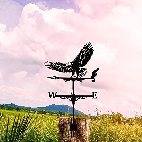 Metal Weather Vane Decoration, 25.6 Inch Eagle Weathervane Roof Weather Vane, Stainless Steel Wind Direction Indicator For Outdoor Garden Pile Roof Decoration (Eagle) #TOP3