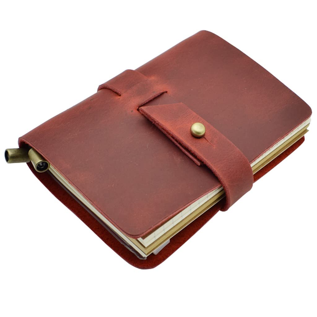 SePKUs Cuaderno de tapa hecho a mano, minicuaderno de viaje para tomar notas, cuaderno de notas, escuela de negocios, oficina, papelería Vintage (A)