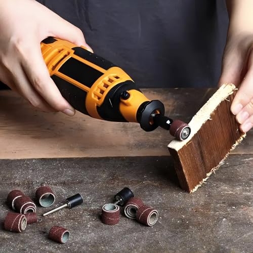 LPZMPZ 242 Stk Schleifhülsen Nagelfräser mit 80/120/180 Körnung Schleifzylinder Kompatibel mit Dremel Drehwerkzeug Schleifaufsätze Einschließlich 240 Stück Schleifhülsen+2 Stück Schleiftrommel