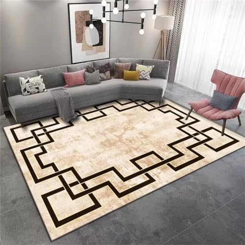 Tapis de couloir lavable moderne noir 160x230cm anti-tache