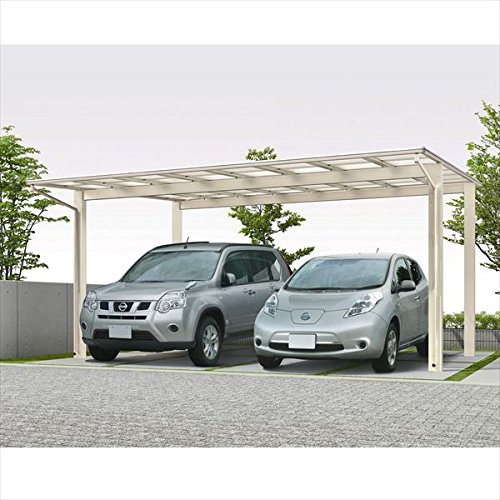 【受注生産品】全国配送 YKKAP YKK カーポート エフルージュ FIRST 600タイプ 2台用 単体セット 57-60L ハイロング ポリカーボネート屋根 DCD ピュアシルバー