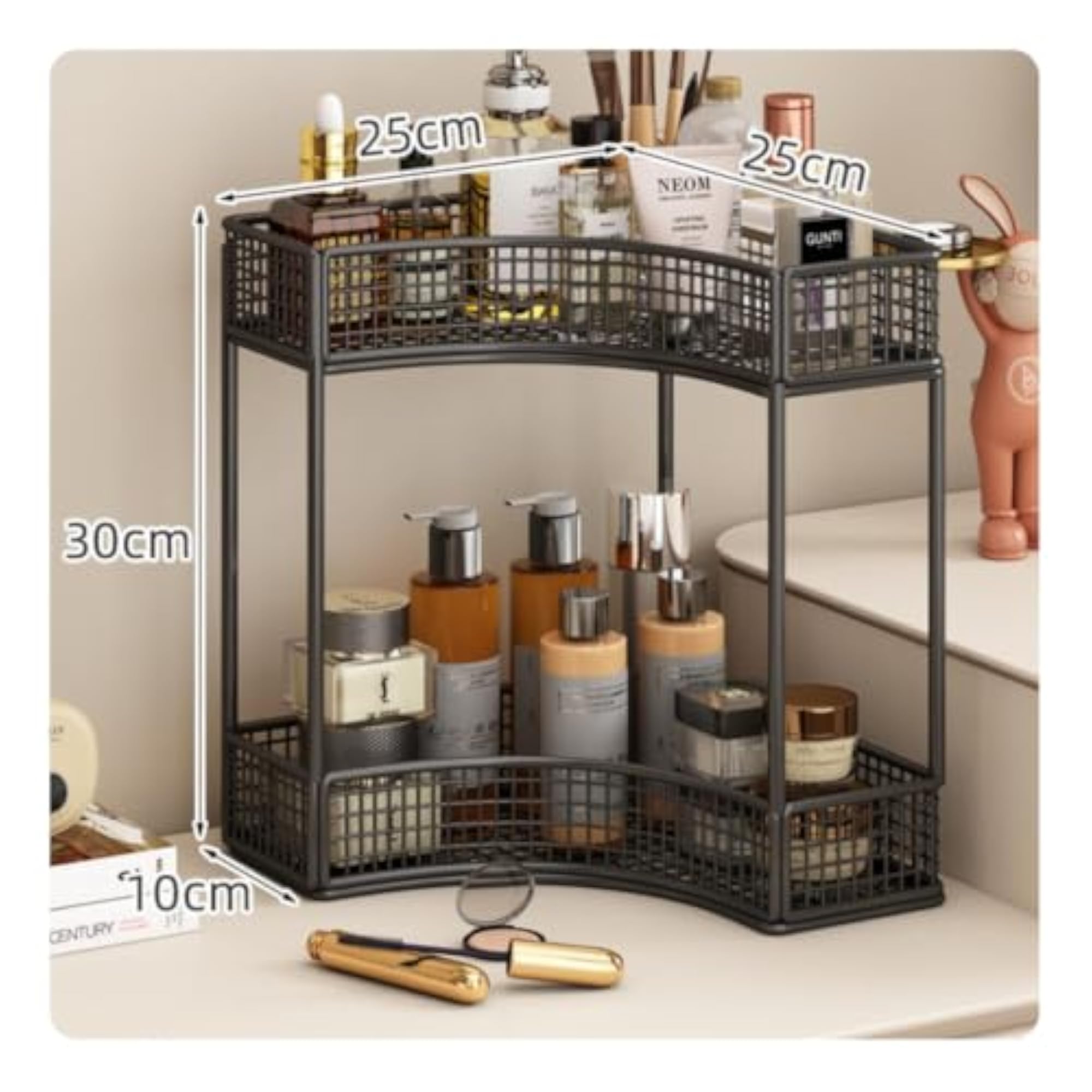 Freestanding Desktop Cosmetics Organizer Rack with Baskets