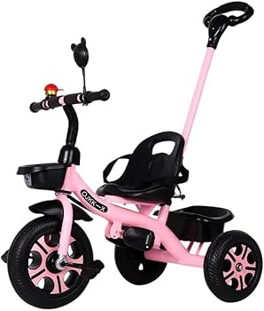 Amazon.co.jp: 三輪車 手押し棒付き 子供自転車 自転車 3輪