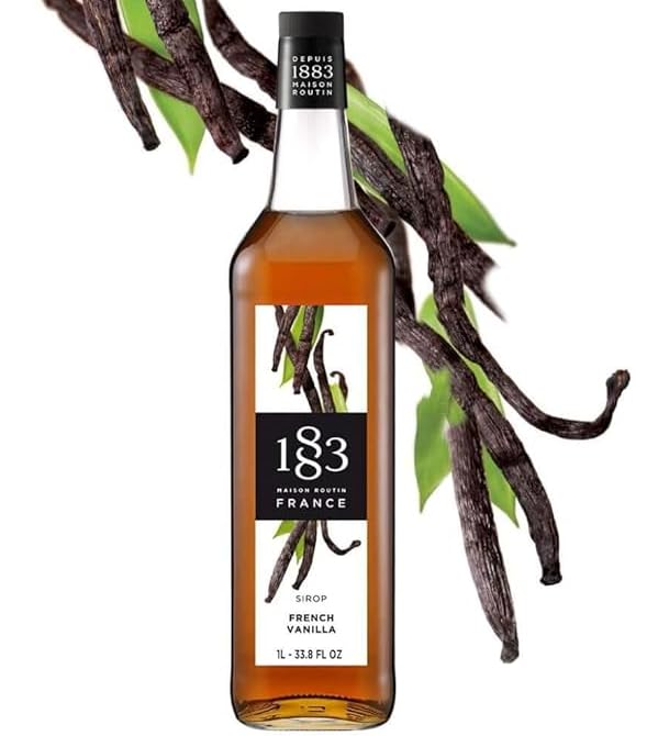 Image of 1883 French Vanilla Syrup for Drinks, Made in France, 1 Liter Plastic Bottle