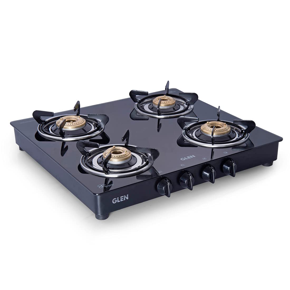 GLEN 1043 GT HF BB Double Drip Tray 4 Burner Manual Glass Gas Stove (Black)-image-19