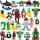 SOGLIM Italian Brainrot Toys, 24PCS Steal a Brainrot Toys, Brain Rot Toys Set, Tung Tung Tung Sahur Tralalero Tralala Meme Shark Doll Action Figures, Birthday Party Favors Deco Gifts for Kids