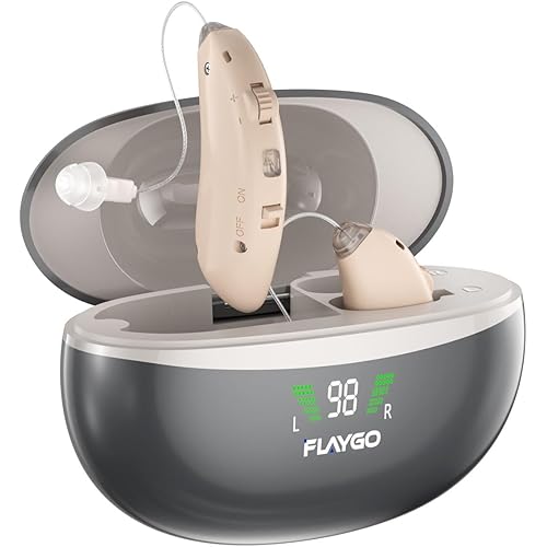 Rechargeable Hearing Aids for Seniors Hearing Loss the Latest 16-Channel Digital Hearing Aid with Noise Cancellation (Beige）
