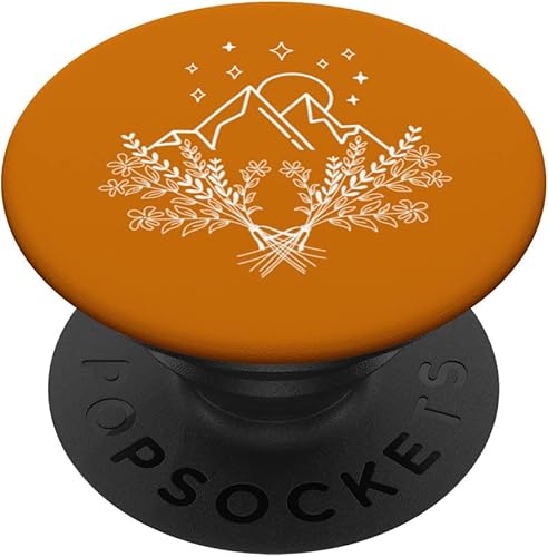 Mountains Peaks Abstract Outdoor Nature Landscape Orange PopSockets intercambiables PopGrip