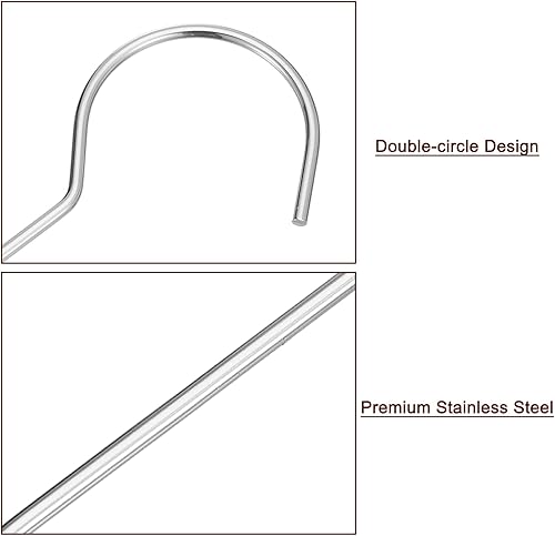 Miniatura 4 de uxcell Ganchos en S, 6 ganchos de acero inoxidable de 11.811 in, ganchos de gran tamaño, doble redondo en forma de S, gancho largo para colgar ropa,