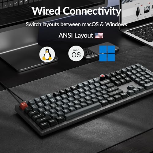 Image of Keychron V6 8K Full Size Wired Mechanical Keyboard with Programmable Knob, 8000 Hz Polling Rate, OSA PBT Keycaps, Hot-swappable Super Banana Switchs, RGB Backlit for Mac Windows Linux
