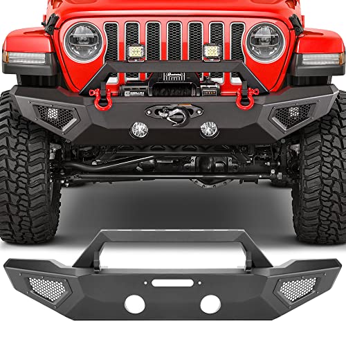 Image of Carnivore Front Bumper - Full Width, Fits Jeep Wrangler JK, JL & Gladiator JT 2007-2023 - Precision Cut Steel, Winch Mount Plate