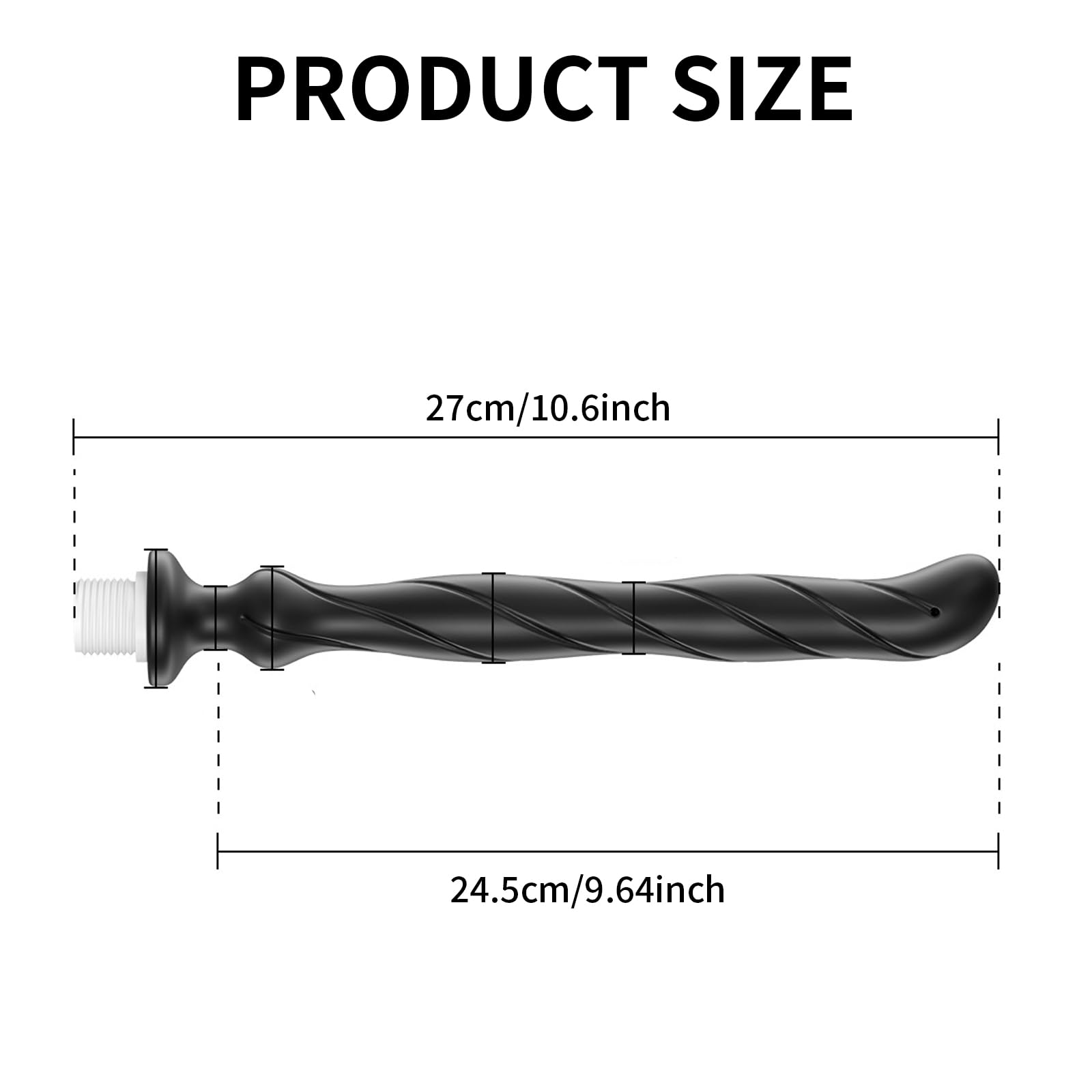 Set de Douche 5 Trous Pulvérisateur Lavement Tuyau Confort Silicone Buse Lavement Accessoire Femme Homme 27cm + 150cm Tuyau (Noir)