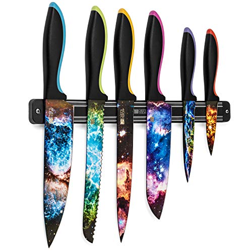Cosmos Knife Set Bundled With BEHOLD Wall-Mounted Magnetic Holder Black