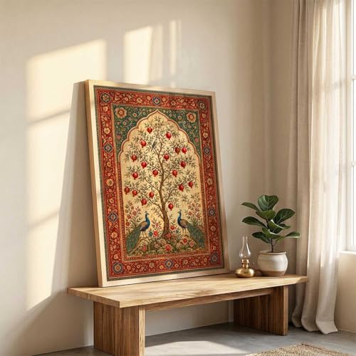 Image of kotart Decorative Traditional Wall Art Home Decor Madhubani Painting poster With Frame For Living Room Bed Room Hotel Wall Decor Digital Reprint (25x37 inch)