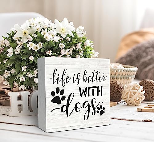 SRADMO-Life-is-Better-with-Dogs-Wood-Box-Sign-Desk-DecorDog-Lovers-Saying-Rustic-Wooden-Block-Box-Sign-Decoration-For-Home-Living-Room-Shelf-Table-Decor SRADMO Life is Better with Dogs Wood Box Sign Desk DecorDog Lovers Saying Rustic Wooden Block Box Sign Decoration For Home Living Room Shelf Table Decor