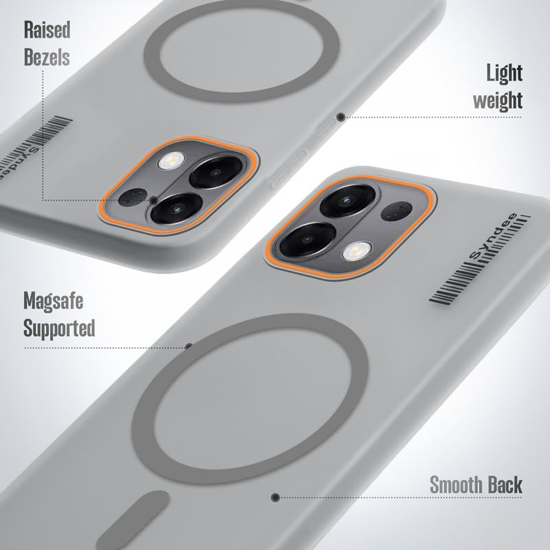 Image of Mr. Case Back Cover for Oppo K13 5G Sleek Frosted Translucent Back Only Compatible with Wireless Magnetic Accessories | Anti-Scratch Shockproof Phone Case - Grey