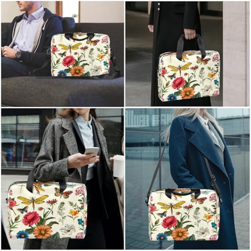 Bolsa para portátil Retro Flores y Libélulas 16 pulg miniatura 7