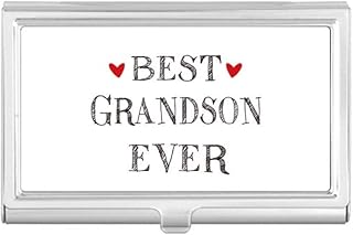 Best Grandson Ever Quote Relatives Business Card Holder Case Pocket Box Wallet