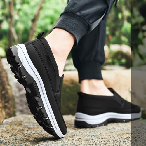 Men's Arch Support Slip-On Canvas Loafers, Lightweight Orthopedic Sneakers for Walking & Outdoor Hiking, Comfortable Casual Flats3