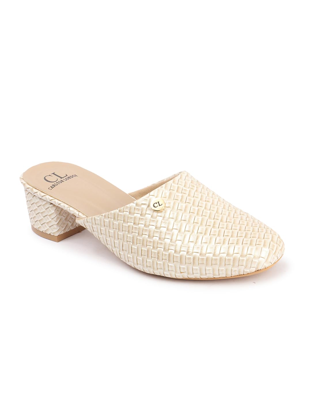 Carlton London Women Cream Stylish Slip-on Casual Wear, Party and Formal Wear Mule with Block Heels (37) (B0DD3HH322) Amazon Price History, Amazon Price Tracker