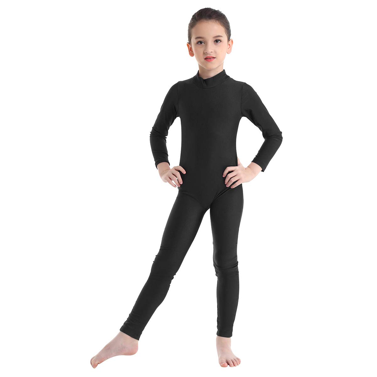 Buy Agoky Girls Crew/Mock Neck Full Body Catsuit Gymnastics Leotards