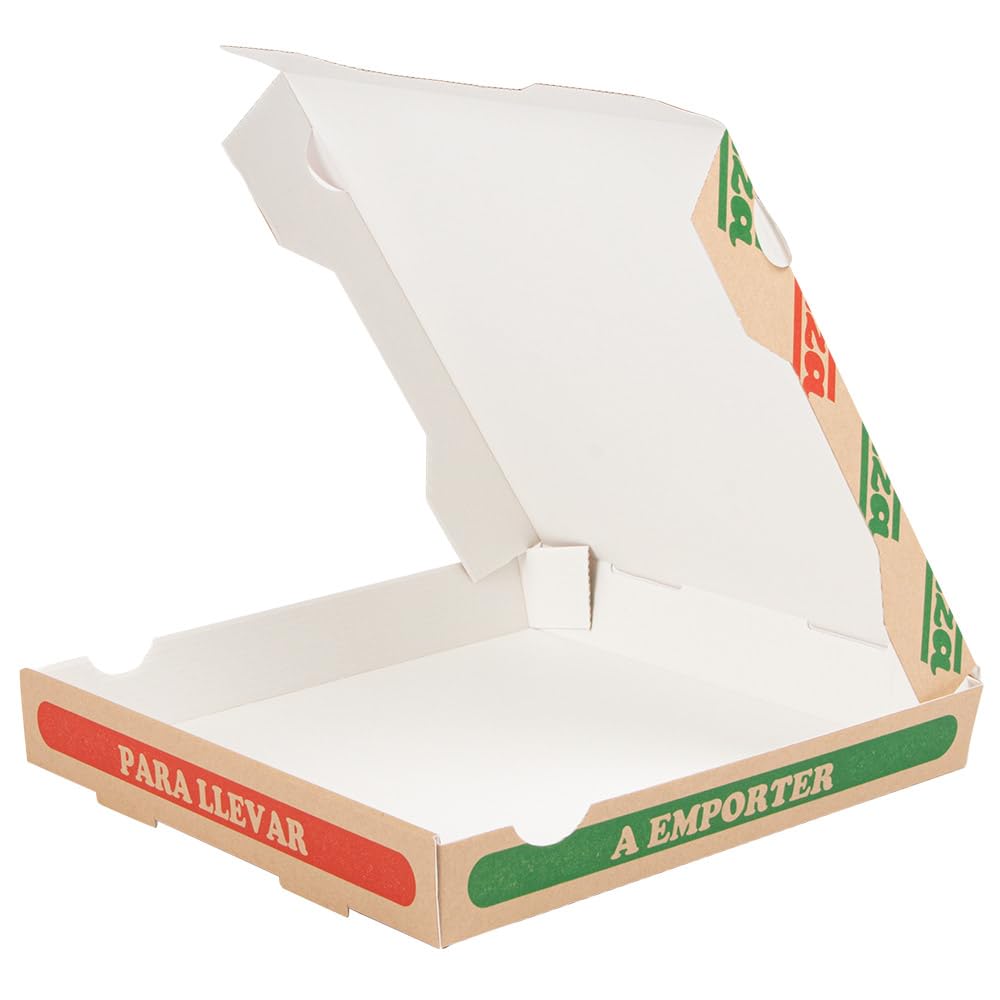 Garcia de Pou 100 pezzi - Scatole per pizza 'Thepack' 330 G/M2 26 x 26 x 3,8 cm naturale cartone ondulato microcanale