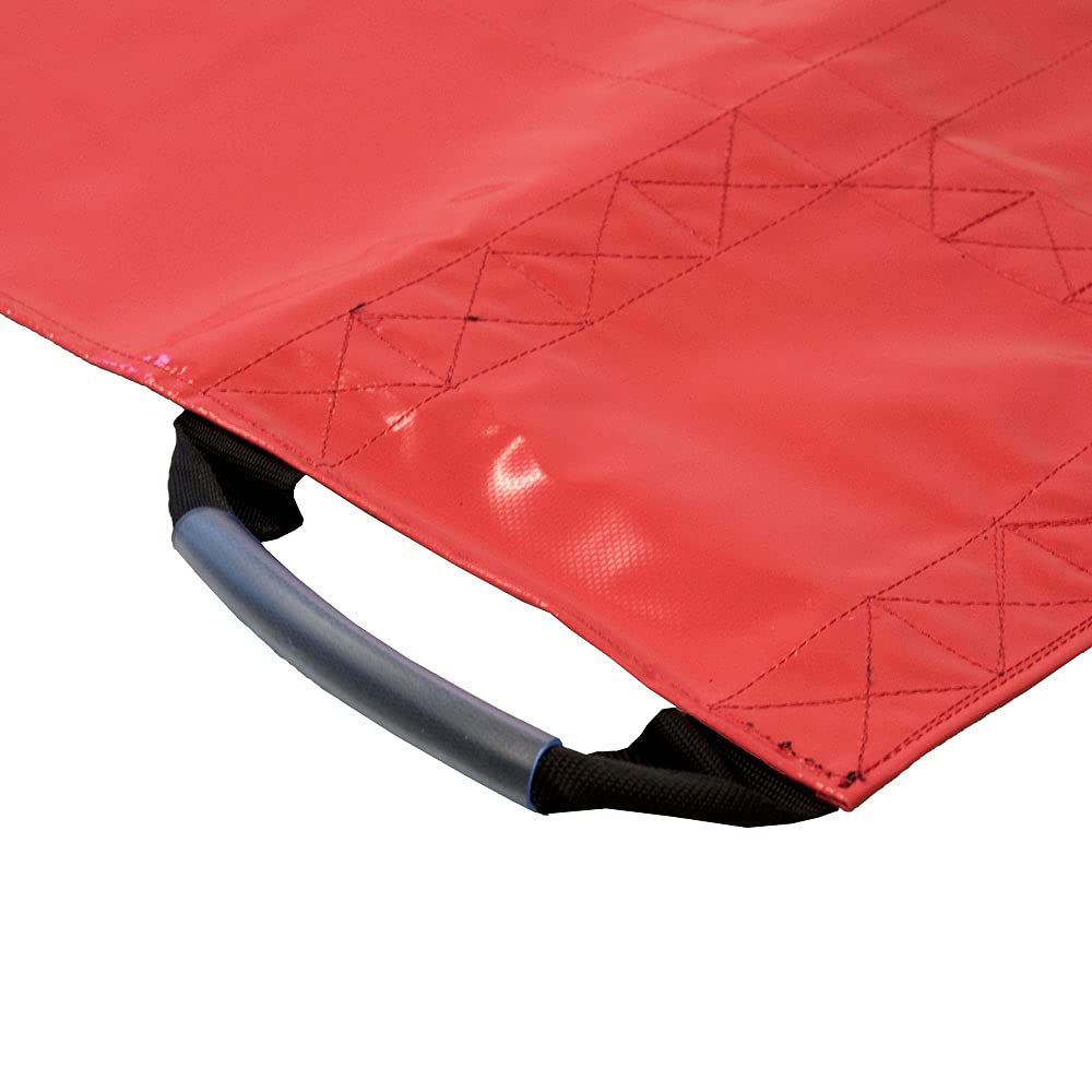 Tragetuch Rettungstuch DIN EN 1865 - Patiententrage Bergetuch aus PVC-Plane mit Fußsack, 10 Tragegriffe, bis 150 kg, Rettungsdienst für Notfallausrüstung, inkl. Transporttasche rot