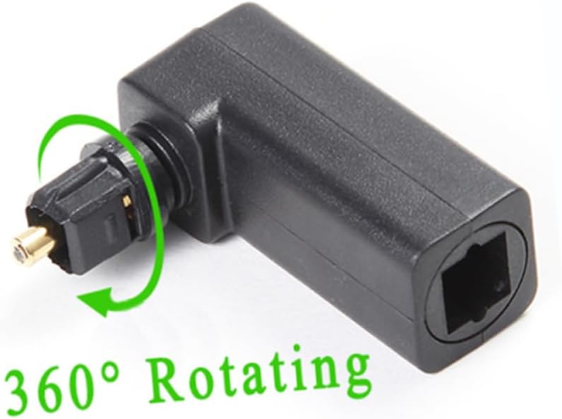 Angoily 90 Degree Bend Fiber Optic Adapter Male to Female Optical Audio Connector for Home Theater and Audio Systems Mini Size Sturdy Design